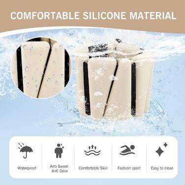 Набір вантажів для зап'ястя та гомілковостопного суглоба (2 шт., по 0.45 кг) – регульовані вантажі, силіконові браслети для жінок та чоловіків, для бігу, джоггінгу, ходьби, йоги, танців, пілатесу, бежеві