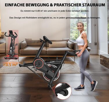 Велотренажер для дому з LCD-монітором, тихий ергометр spinning bike, фітнес-велосипед до 160 кг, для кардіотренувань