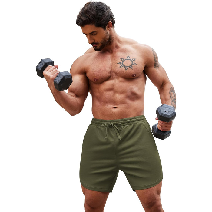 Чоловічі спортивні шорти Coofandy (2 шт.): бордовий/чорний та хакі/чорний (S)