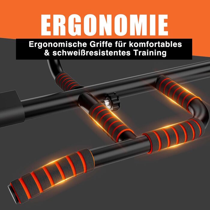 Кімнатна турнік DH FitLife для дверей без свердління, мультигрип | Турнік для підтягувань на двері, 65-92 см