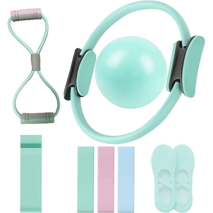 Набір для пілатесу: кільце Magic Circle, стрічки опору, м'яч, шкарпетки, Puller, обладнання для дому