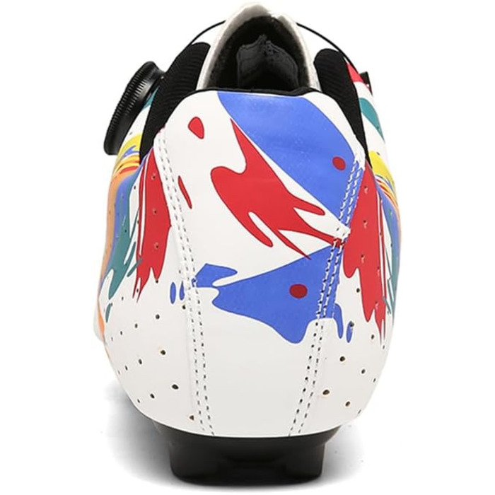 Велотуфлі чоловічі/жіночі, яскраві з принтом графіті, для шосе та гірського велосипеда, з гумовою підошвою, дихаючі кросівки, неслизькі велотуфлі MTB, 38 EU, білі