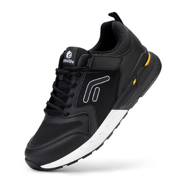 Чоловічі кросівки для бігу та ходьби FitVille Extra Wide, дихаючі спортивні взуття на липучках для фітнесу та джогінгу, чорні, розмір 42 EU (широка колодка)