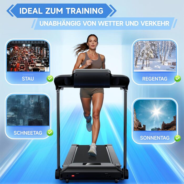 Електричний біговий тренажер Laufpad Klappbar Pro 12 км/год з LED-дисплеєм для дому, офісу та фітнесу