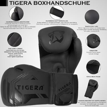 Боксерські рукавички Tigera 12oz для чоловіків і жінок, тренувальні, для боксу, MMA, муай-тай, спарингу, кікбоксингу