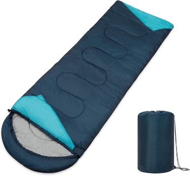 Спальний мішок Paco Home для дорослих та дітей: водонепроникний, дихаючий, 220x70x6 см (Блакитний)