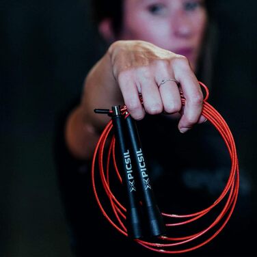 Скакалка PICSIL PROFI - регульований, зі сталевим тросом, ергономічні ручки, для крос-тренінгу, фітнесу та Double Unders