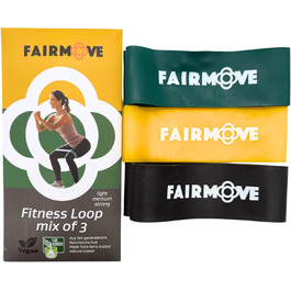Гумові стрічки FAIR Move для фітнесу: набір 3 шт. з натурального латексу (Theraband) для м'язів, йоги, кроссфіту