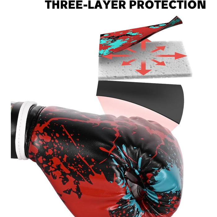 Боксерські рукавички для дітей CKE, 5-12 років, для тренувань, бокс, кікбоксинг, муай-тай, зелені (червоно-чорні)