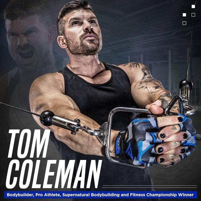 Фитнес рукавички RDX з підтримкою зап'ястя для тренувань, важкої атлетики та бодібілдингу, XXL, блакитні