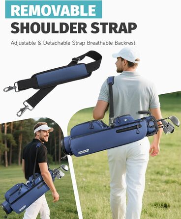 Сумка для гольфу Findway, легка та портативна, з підставкою, 3 відділення, регульований плечовий ремінь, 5 кишень, ручка, для чоловіків та жінок, блакитна