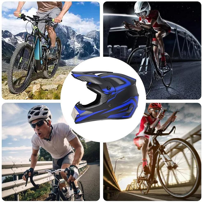 Мотокросовий шолом для мотоцикла та MTB з повним захистом, окулярами, рукавицями та маскою для дорослих (розмір S, модель 4#)