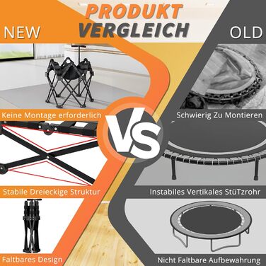 Трамплін для фітнесу в приміщенні, 106 см, з регульованими ручками, вантажопідйомність 200 кг, для фітнесу та аеробіки, складаний та портативний