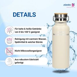 Персоналізована пляшка для води 500 мл з нержавіючої сталі, подвійні стінки, ізоляція, не протікає, з ручкою, колір: фіолетовий (бежева з текстом за бажанням)
