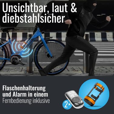 Фляготримач для велосипеда з сигналізацією Parkwächter B1, AirTag, універсальний, IP55, оранжевий