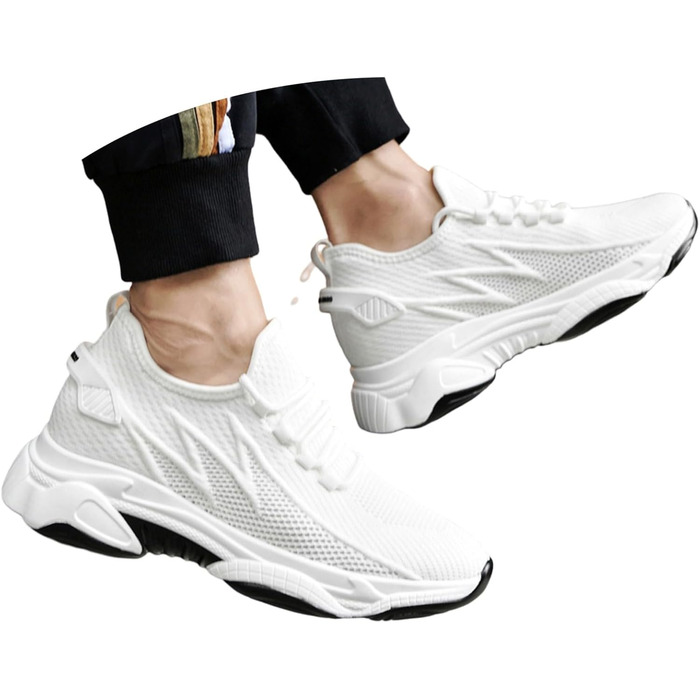 Збільшувачі висоти Elevate Shoes: кросівки з підняттям на 6/8/10 см, сітка, білі, 43 EU