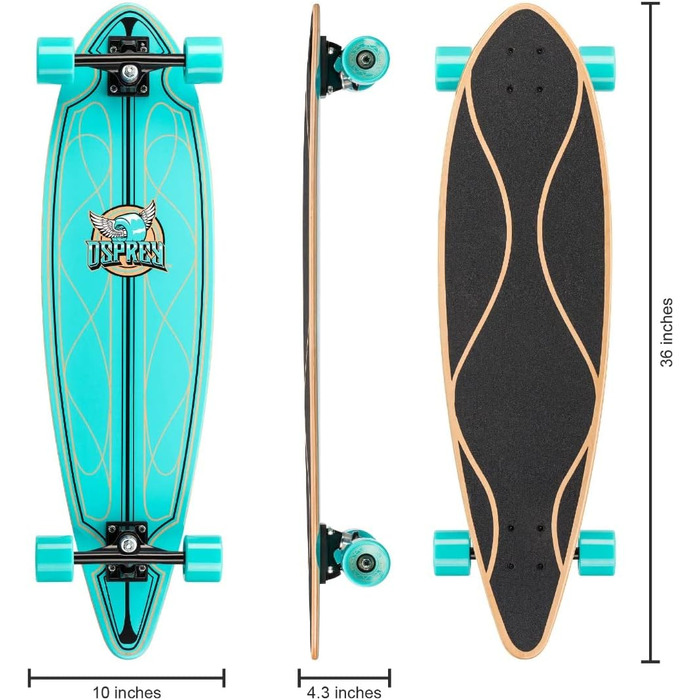 Лонгборд Osprey Pintail Helix 36''-46'' для дітей і дорослих, повна комплектація, декілька розмірів