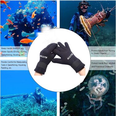 Неопренові рукавички ZCCO 3мм для чоловіків та жінок, терморукавички, антиковзні, чорні, розмір S