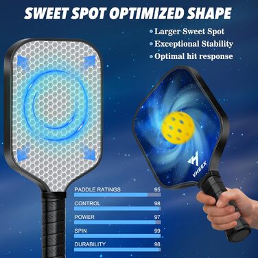 Набір для піклболу: 4 преміум дерев'яні кульки та сумка. Шляпи для піклболу, подарунок для початківців та професіоналів, обладнання для тренувань. Підходить для жінок, чоловіків, сімей. (Зоряне небо, 4 шт.)