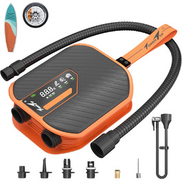 Електричний насос для SUP TowerTop 10.500 mAh, 50 PSI з вентилятором охолодження та LCD-дисплеєм – для надувних дощок