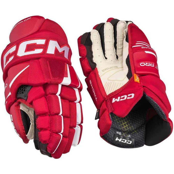 Хокейні рукавички CCM Tacks XF Pro Senior червоно-білі, 15 дюймів
