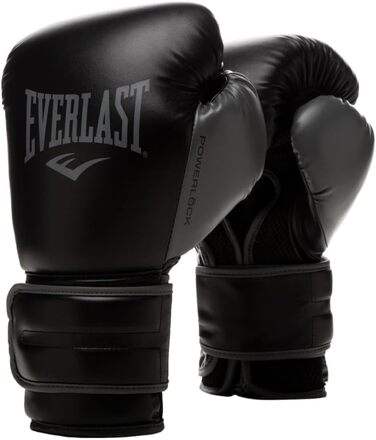 Боксерські рукавички Everlast Powerlock 2 для дорослих, унісекс, тренувальні, чорні, 14oz