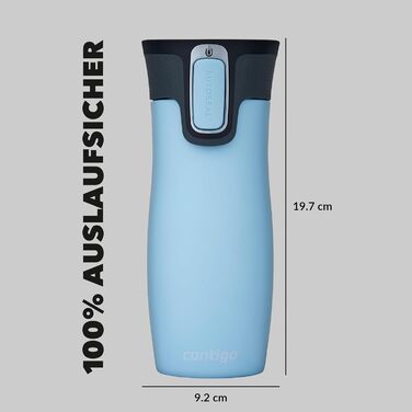 Термокружка Contigo West Loop Autoseal 470 мл, нержавіюча сталь, для кави та чаю, з кришкою від протікання (Iced Aqua)