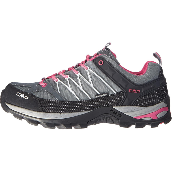 Жіночі трекінгові черевики CMP Rigel Low Wp, сіро-фуксія-айс, 43