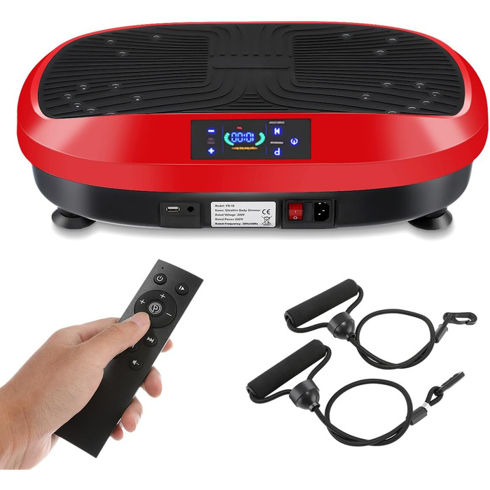 Вібраційна платформа для дому Sport - 6 програм, для м'язів, схуднення, тренувань всього тіла (червона)