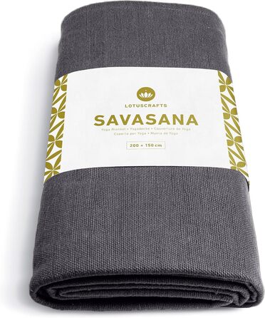 Ковдра для йоги Lotuscrafts Savasana 200x150 см, 100% бавовна, міцна медитаційна ковдра для релаксації