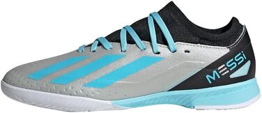 Дитячі футбольні бутси adidas X Crazyfast Messi.3 Indoor (28 EU, Silver Metallic Blue Core Black)