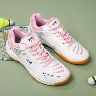 Унісекс тенісні кросівки: легкі, дихаючі, для залу та вулиці (білий рожевий, 40 EU)