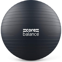 Гімнастичний м'яч Core Balance 55 см, антивибуховий, для фітнесу, йоги, вагітних, з насосом, чорний