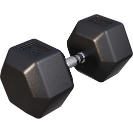 Гантелі шестигранні GORILLA SPORTS 45 кг, гумовані, гантелі для фітнесу й силових тренувань, гриф хромований, нековзна рукоятка