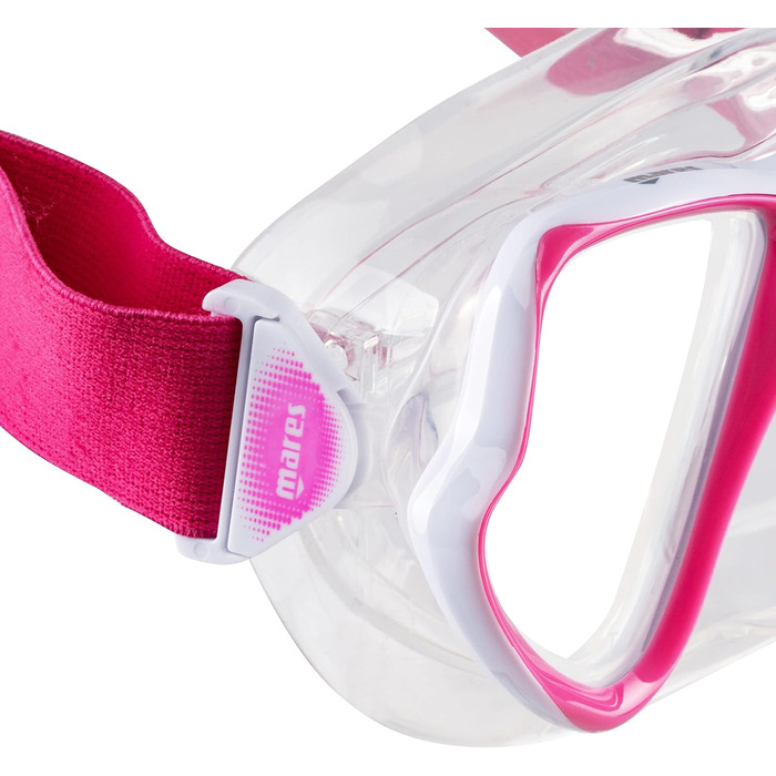 Маска і трубка для плавання Mares Aquazone Combo Wahoo Neon, набір для дорослих, унісекс, рожево-біла, прозора