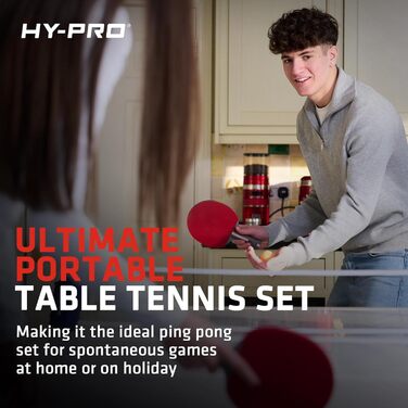 Набір для настільного тенісу Hy-Pro для 2 гравців: 2 ракетки, 3 м'ячі, сумка для зберігання, м'ячі 3 зірки
