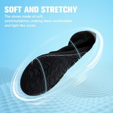 Шкарпетки для плавання та водних видів спорту WateLves: дихаючі, швидковисихаючі, унісекс, чорні, 40/41 EU