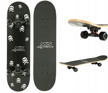 Скейтборд Skulls ABEC7 78x20 см CR3108SA Nils Extreme, PU колеса