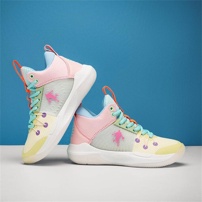 Баскетбольні кросівки TBJ для чоловіків та жінок. Зручні, спортивні, з неслизькою підошвою, стійкі до зношування. Колір: білий, рожевий. Розмір: 31 EU