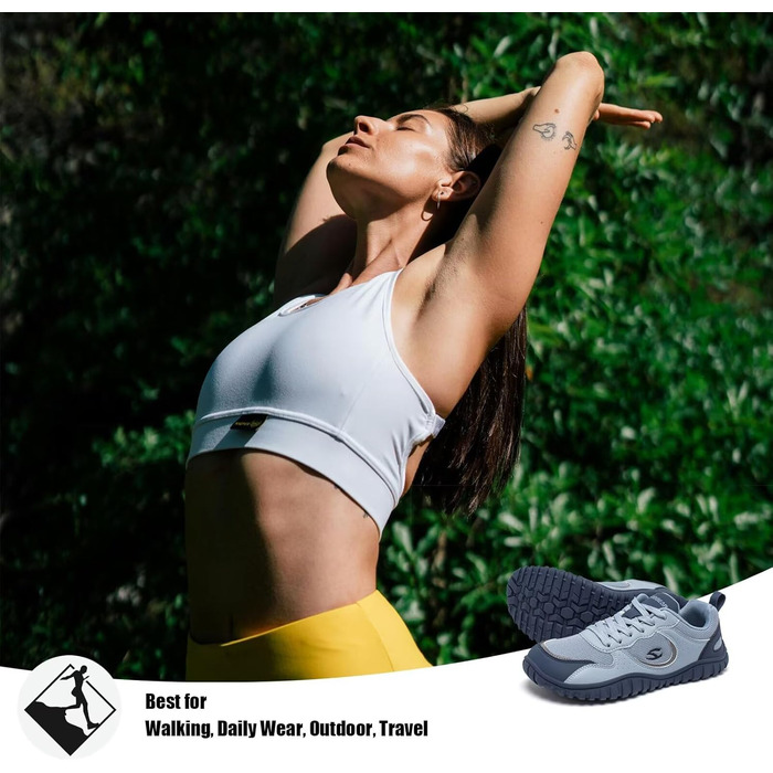 Взуття для фітнесу HOBIBEAR для жінок та чоловіків | Кросівки для трейлраннінгу з широкою передньою частиною | Синій, 39 EU