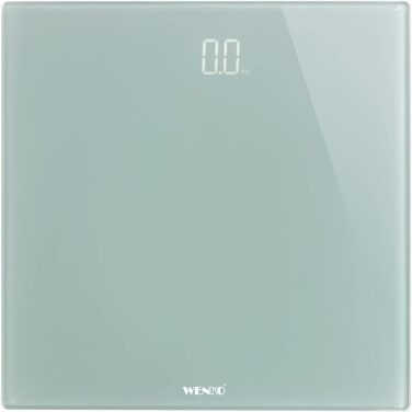 Цифрова вага для людей WENKO з LED-дисплеєм, точна, скляна, автоматичне вмикання/вимикання, Step-On технологія, до 150 кг, сіра