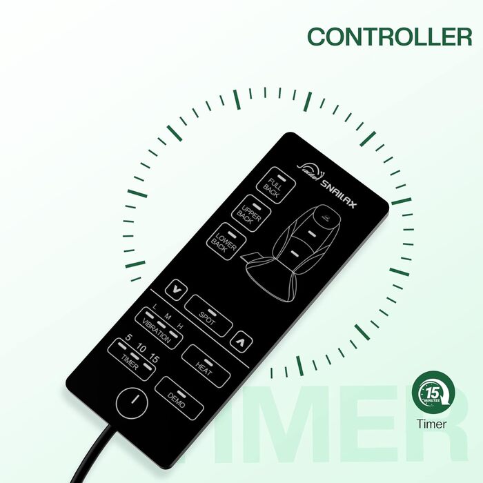 Масажне сидіння Snailax Shiatsu з підігрівом та вібрацією для шиї та спини, масажер для крісла, подарунок для чоловіків та жінок (40.5x35.5x66cm)