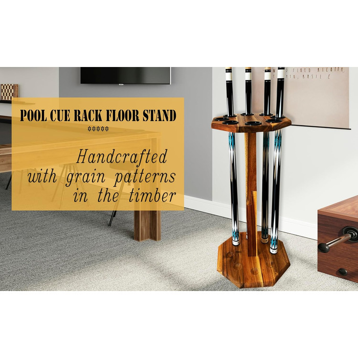 Стійка для більярдних київ на 8 київ, аксесуар для більярдного столу, дерев'яний підлоговий стійка, коричнева (FLOOR-8-MAHOGANY)