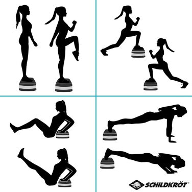 Аеробний степпер Schildkröt Fitness, 3-рівневе регулювання висоти, нековзка поверхня, гумові ніжки, навантаження до 150 кг, для дому