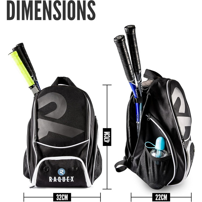 Рюкзак Raquex Sportrucksack для тенісу, сквошу, бадмінтону + місце для взуття, ноутбука та пляшки