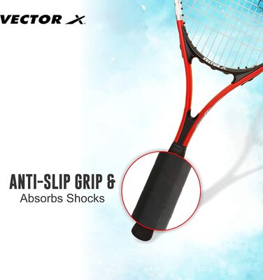Ракетка для тенісу Vector X VXT-520 графітова, 27 дюймів, червоно-біла - легка, з амортизацією