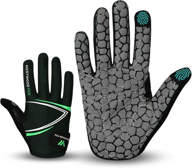 Велосипедні рукавички Westwood Fox Vofinger з антиковзким покриттям та підтримкою сенсорного екрану, амортизуючі рукавички для гірського велосипеда, шосе, перегонів, їзди та спорту для чоловіків та жінок (S, зелений)