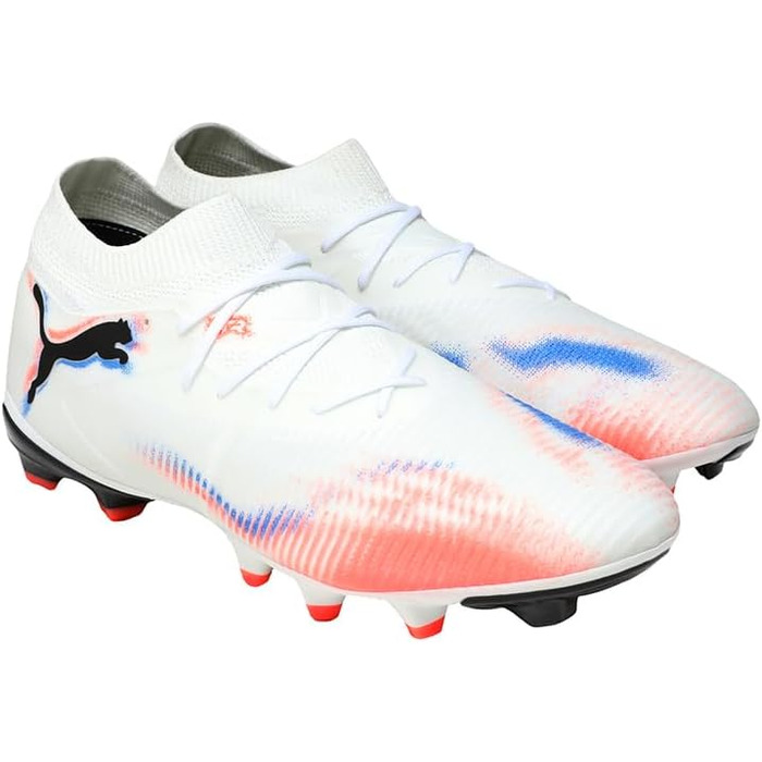 Футбольні бутси PUMA Future 8 Match Fg/Ag для унісекс, 45 EU, білий/чорний/червоний