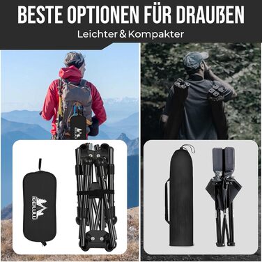 Складний туристичний стілець JONRRYIN для кемпінгу та відпочинку на природі: легкий, з кишенями та сіткою на спинці