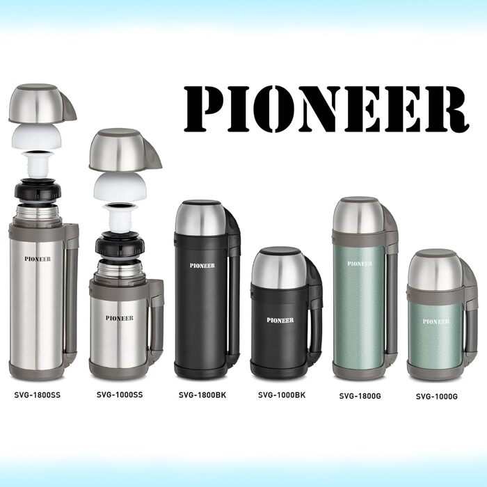 Термос Pioneer для вулиці з високоякісної нержавіючої сталі з ручкою та чашкою